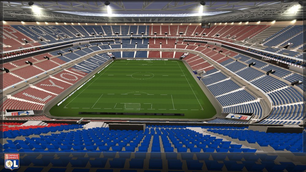 Vue stade de Tribune Haute derrière les cages