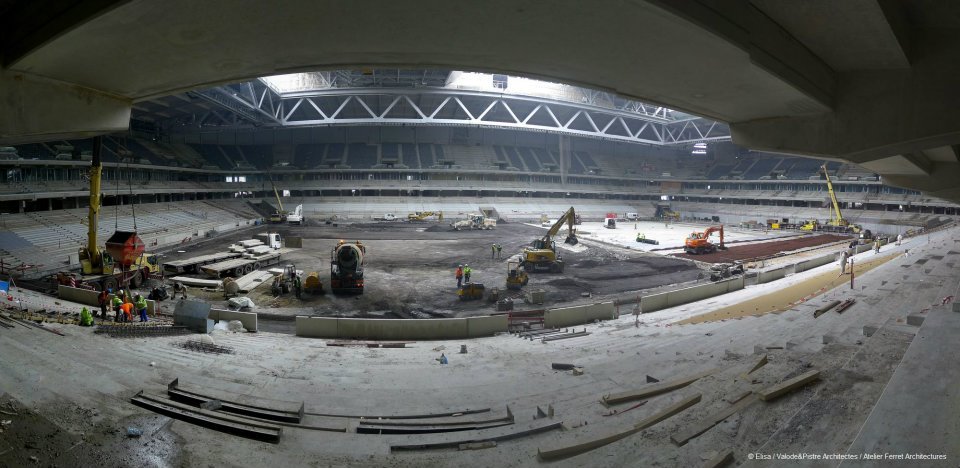 Travaux sur la moitié sud du terrain