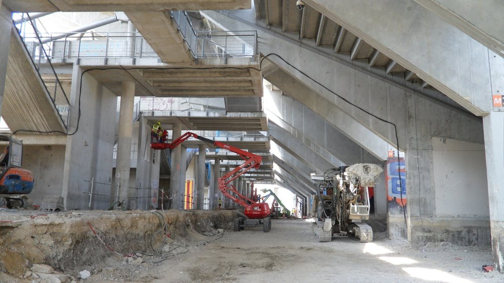 Vu sous le Virage Sud lors de la Démolition et création de la VSI.