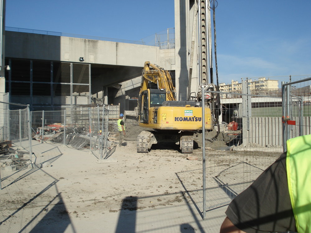 mise en place d'un pieu en direct