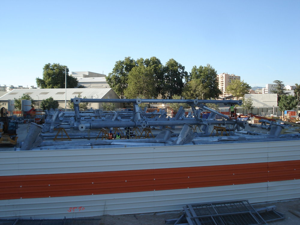 Vu général des éléments de la charpente.