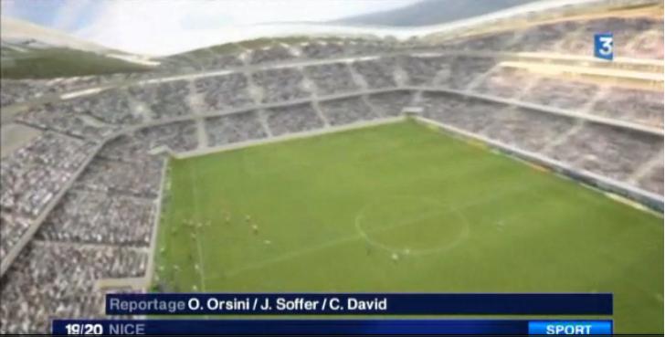 Vue aérienne de l’intérieur du stade