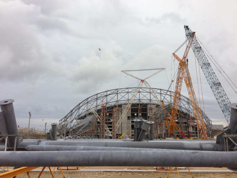 Vu de la nouvelle station de montage en plein axe ! (Au dessus passage d'un hélicoptère)