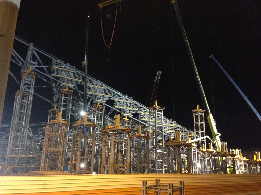 Mise en place de la futur station de montage.