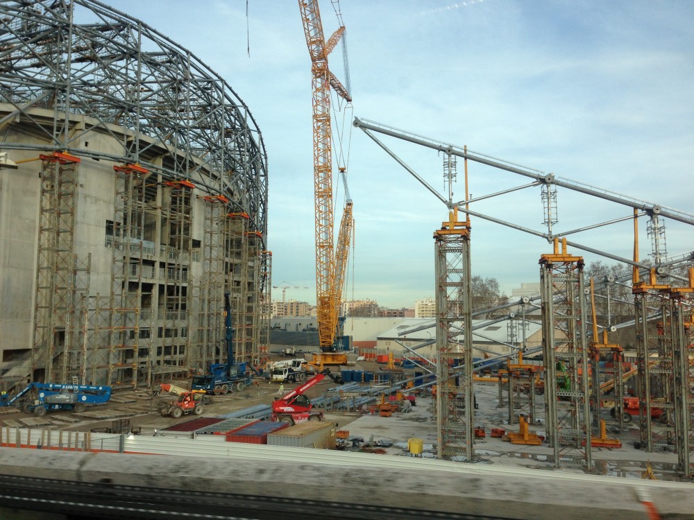 Vu des palées constuit a côté de ceux qui supporte la jupe.