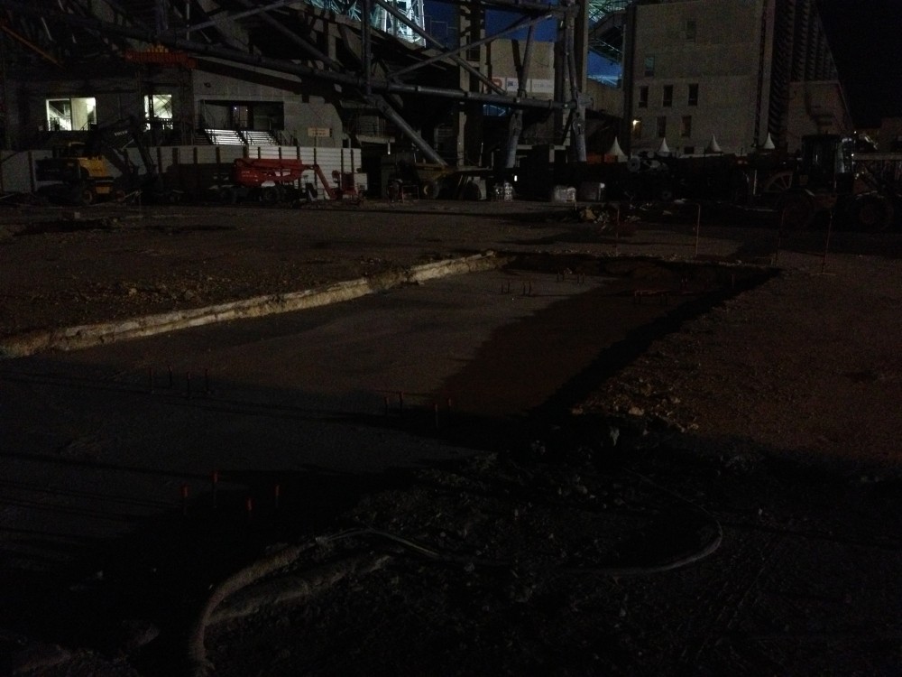 Fondations pour station de montage derrière le VN
