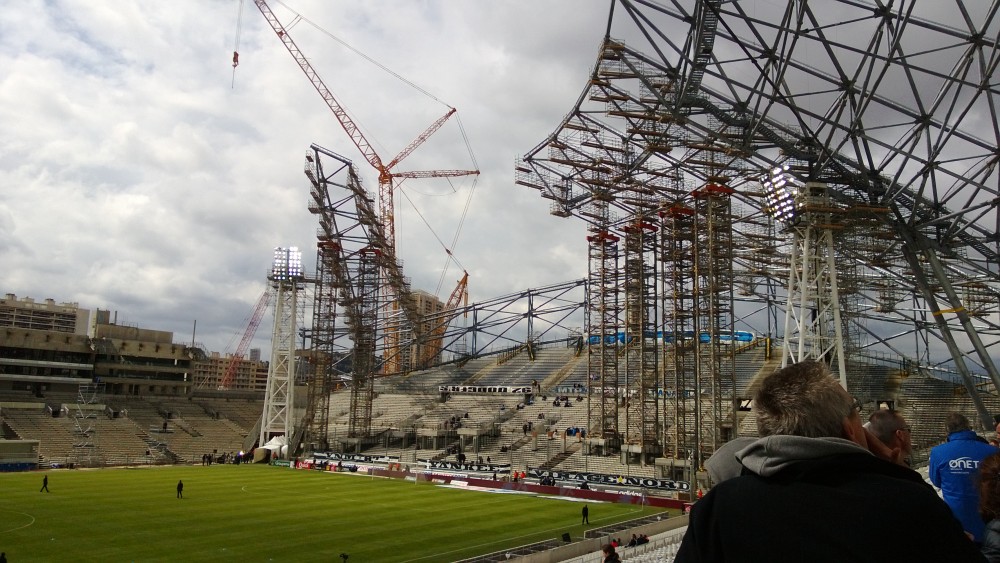 Virage nord avec les socles de palées