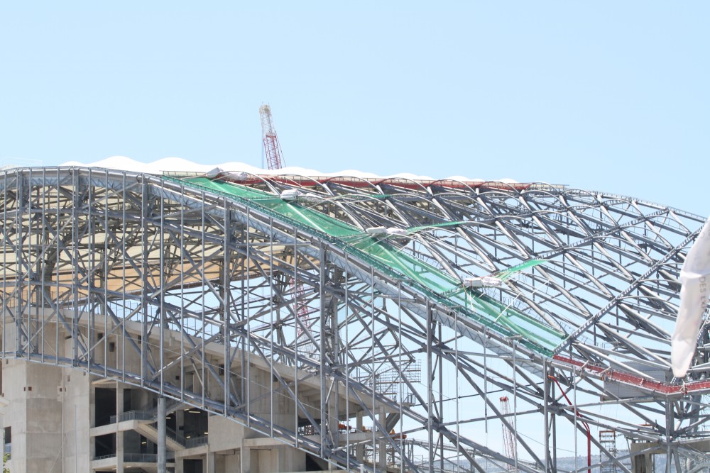 la belle courbure de la faille et une belle vue pour la pose des arceaux