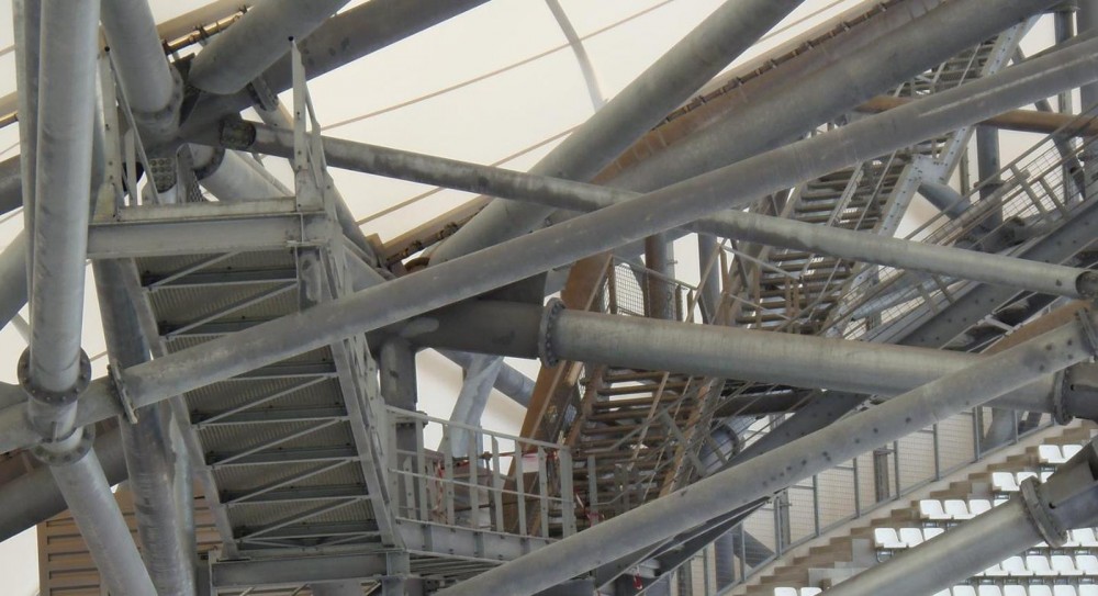 Charpente passerelle Virage nord