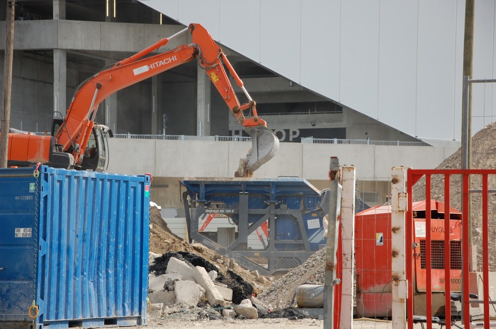 la broyeuse en activité